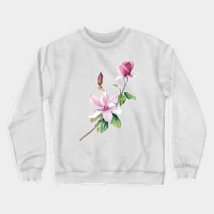 Watercolor magnolia branch Crewneck Sweatshirt